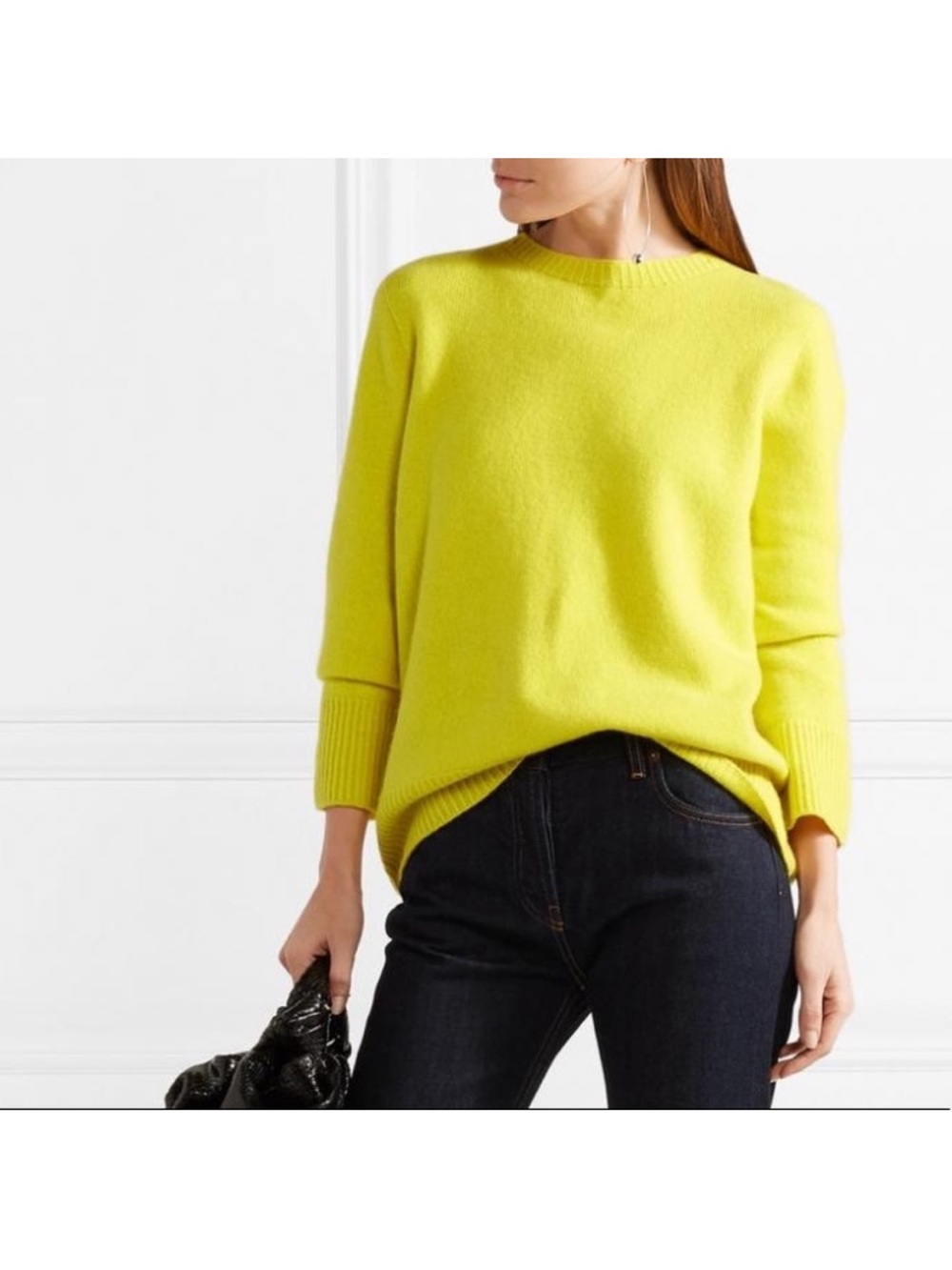 The Row Sibel Yellow Oversized Wool and Cashmere Sweater XS